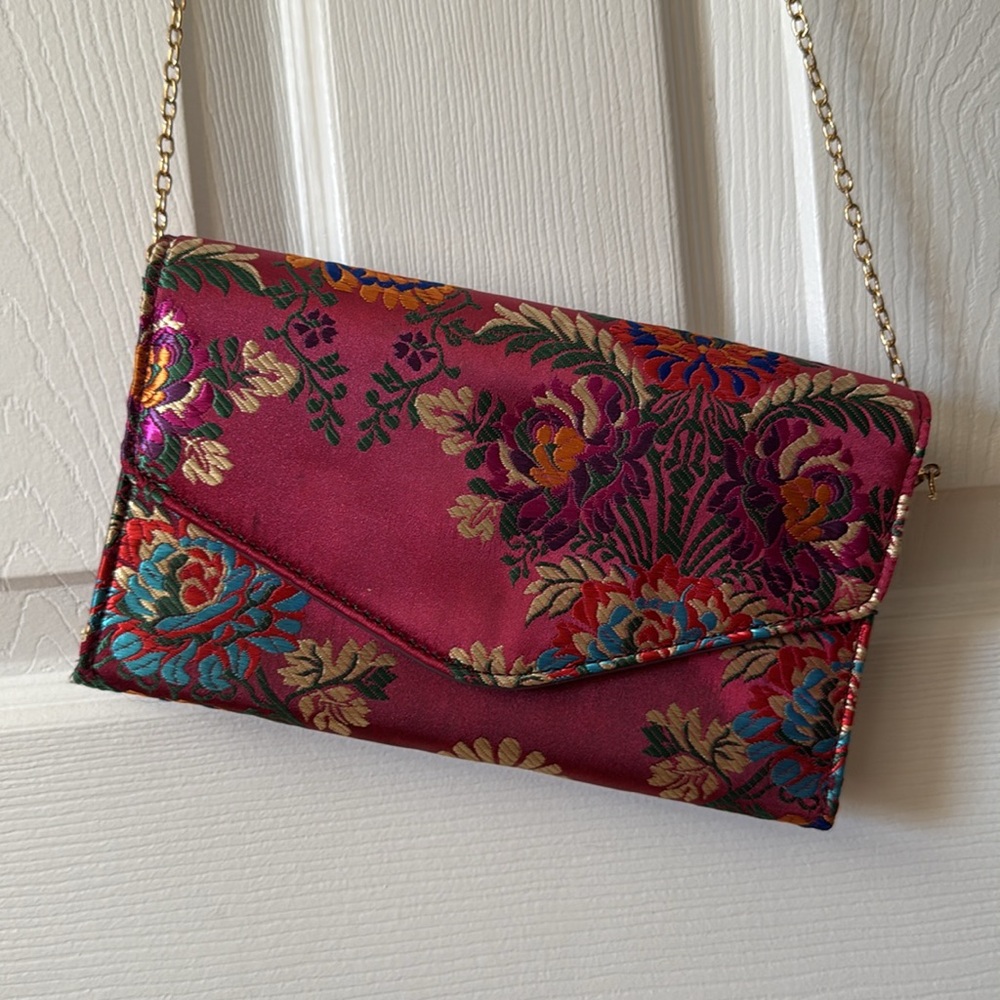 Floral silk purse